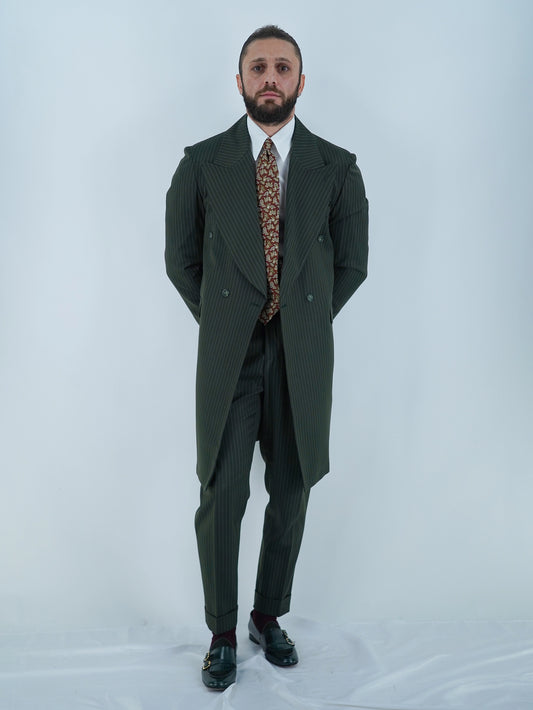 Giacca Heritage Lunga Doppio Petto - Linea Extensive | Verde Gessato