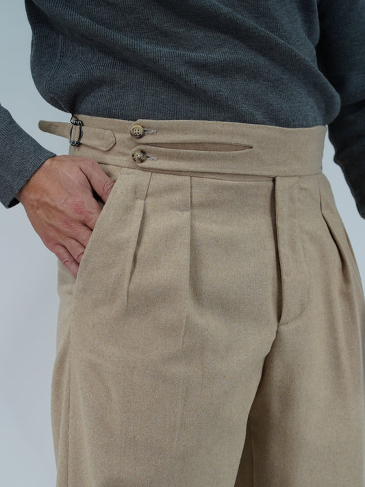 Gurkha biforcato in flanella sabbia fondo 23cm