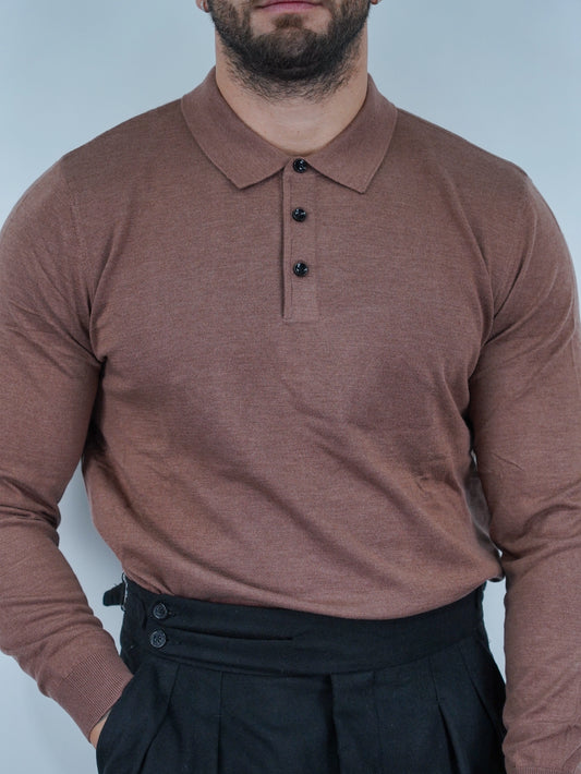 Polo con bottoni in filo terra