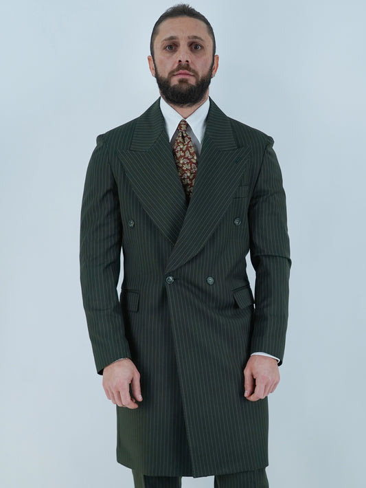 Giacca Heritage Lunga Doppio Petto - Linea Extensive | Verde Gessato