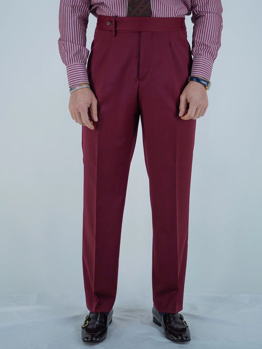 Gurkha 1 bottone - Fondo 20/23cm | Doppia Fibbia Regolabile | Bordeaux Profondo