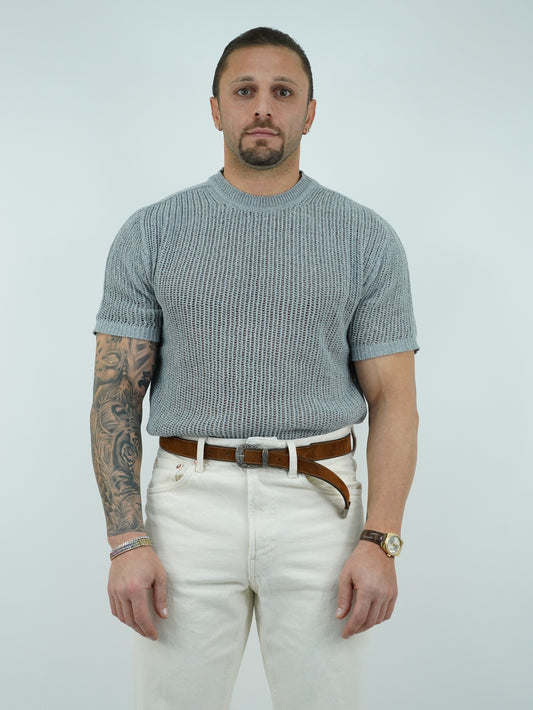 T-shirt forata grigio fumo