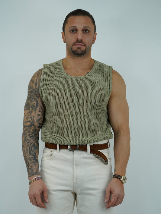 Canotta forata verde safari