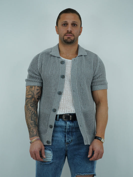 Camicia forata grigio fumo