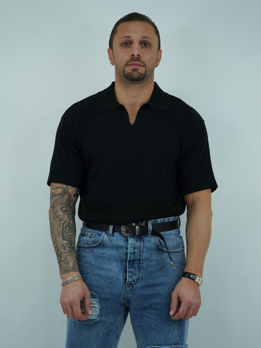 Polo smacchinata nera