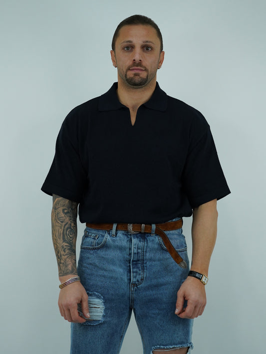 Polo smacchinata blu