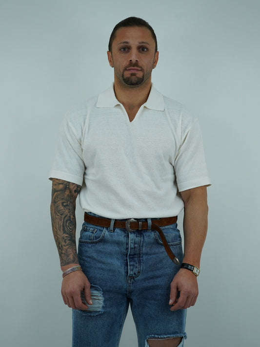 Polo smacchinata bianca