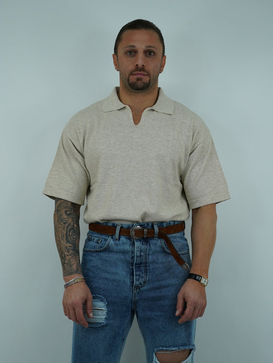 Polo smacchinata colore lino