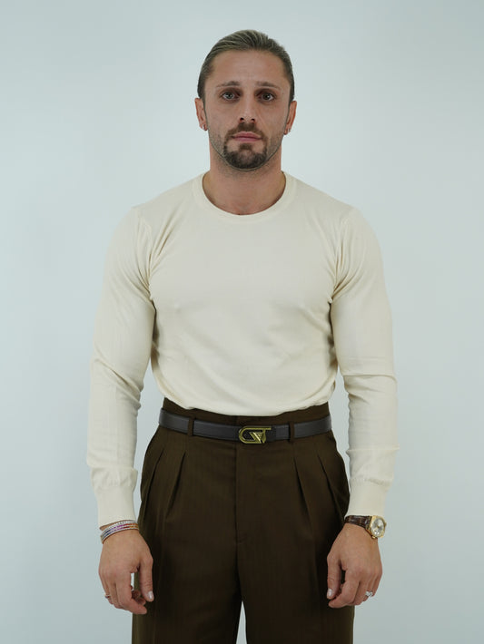 Maglioncino girocollo panna