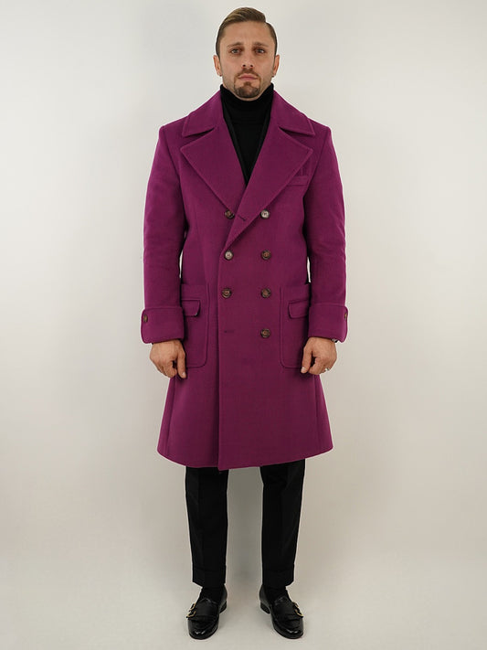 Cappotto Chesterfield Spigato Prugna