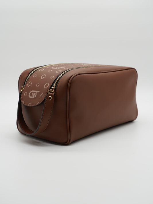 Beauty case monogram cuoio