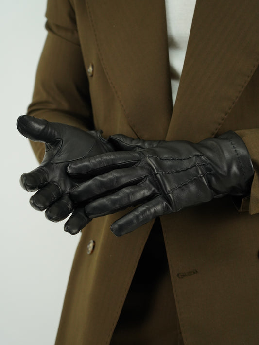 Guanto classic in pelle di capra nero