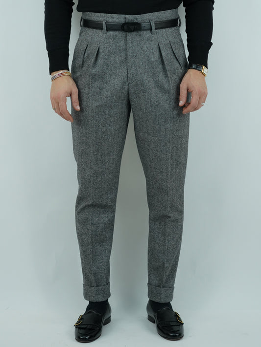 Gurkha Con Passanti Spigato - Fondo 17/20cm | Grigio Chiaro