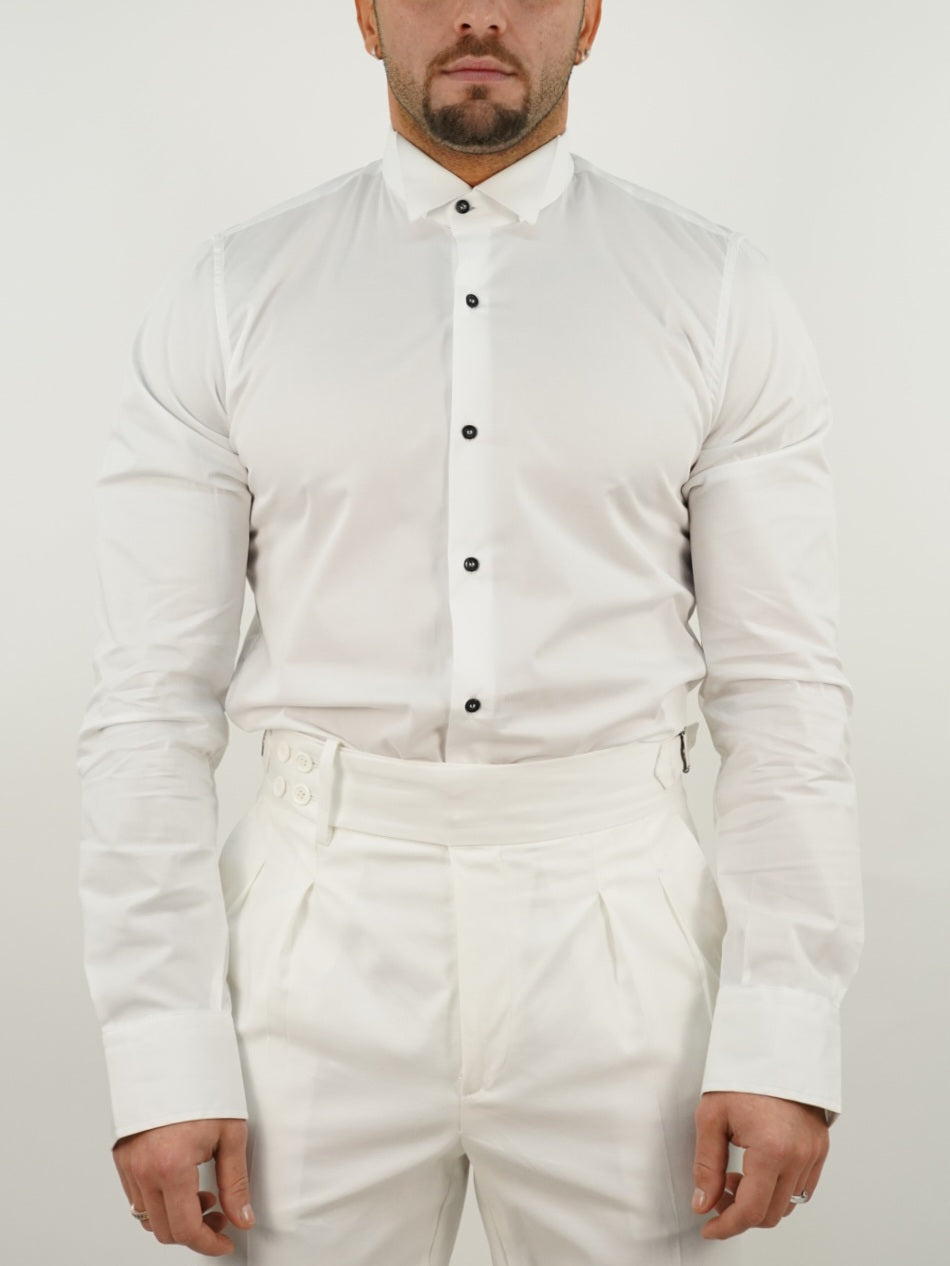 Camicia Da Cerimonia In Piquet Con Pettorina Plissè - Regular Con Riprese - Camiceria Mazzarelli - Foto 8