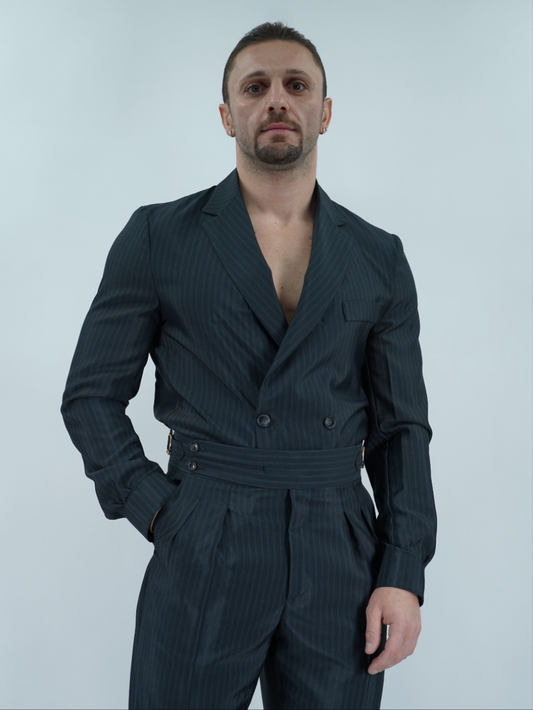 Giacca camicia doppiopetto petto napoli solaro nero