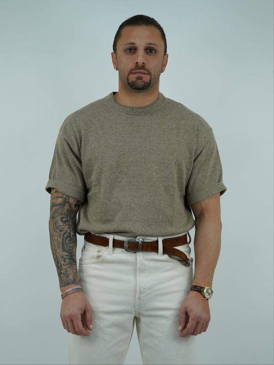 T-shirt smacchinata argilla