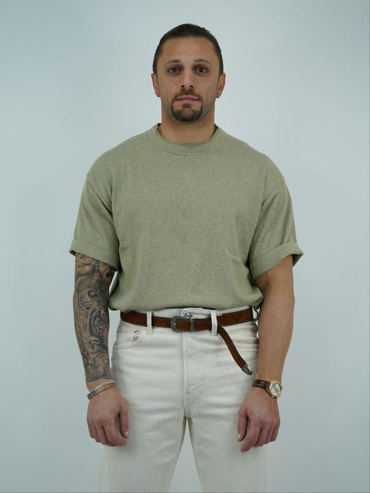 T-shirt smacchinata verde safari