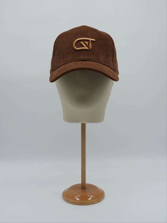 Cappello da baseball GT in velluto a coste marrone
