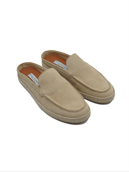 Sabot in pelle scamosciata beige