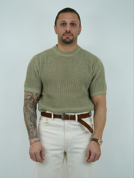 T-shirt forata verde safari