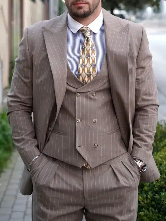 Abito 3 Pezzi - Linea Harmonious | Tortora Gessato