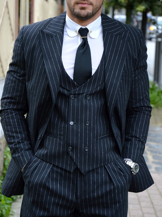 Abito 3 Pezzi - Linea Harmonious | Nero Gessato