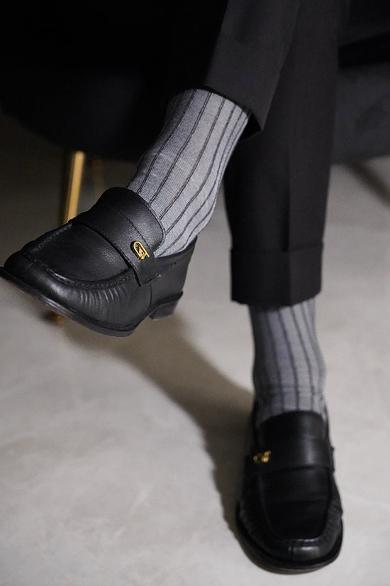 Calza Lunga Filo di Scozia - Coste Vanise | Nero/Grigio