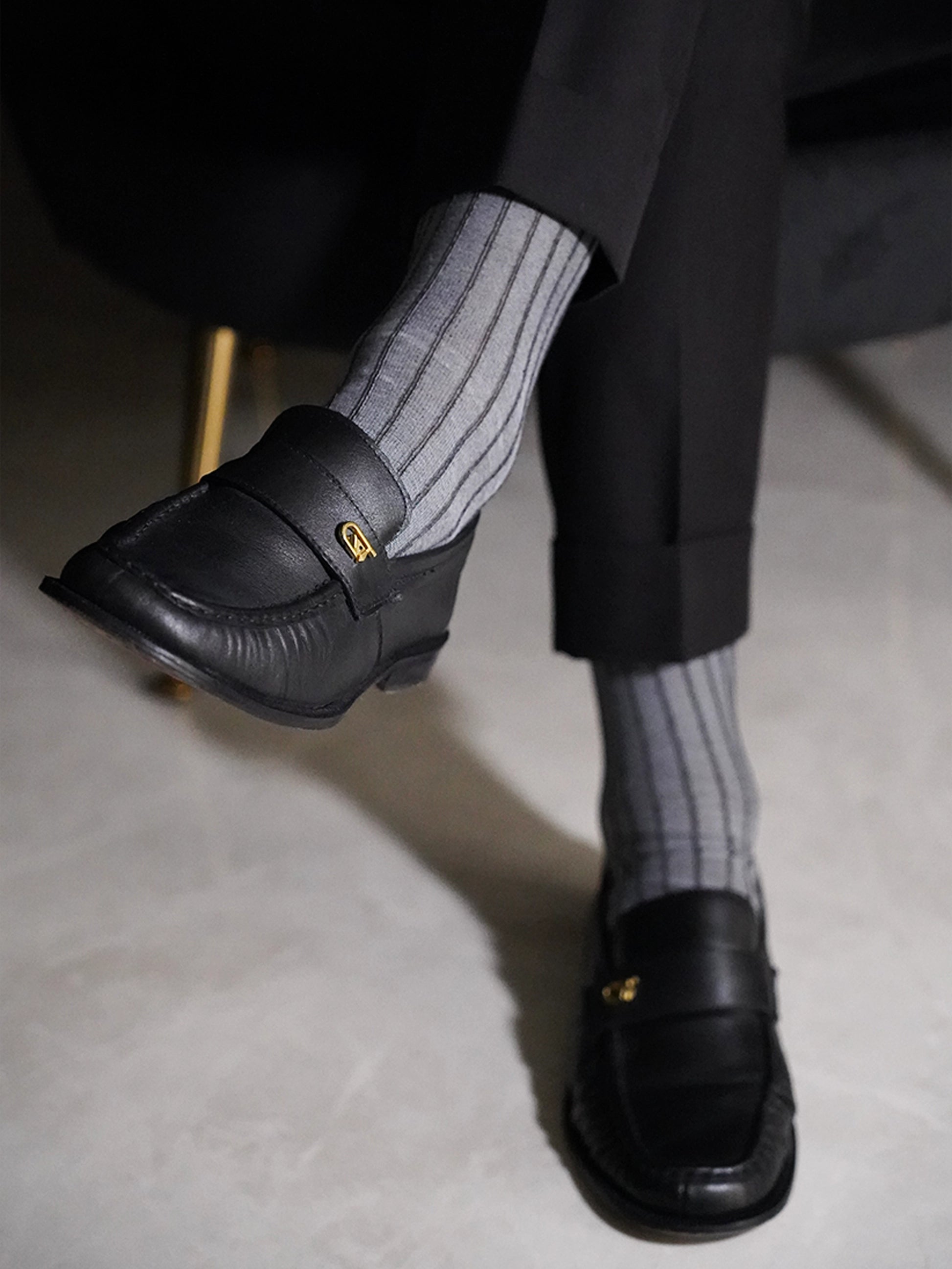 Calza Lunga Filo di Scozia - Coste Vanise | Nero/Grigio