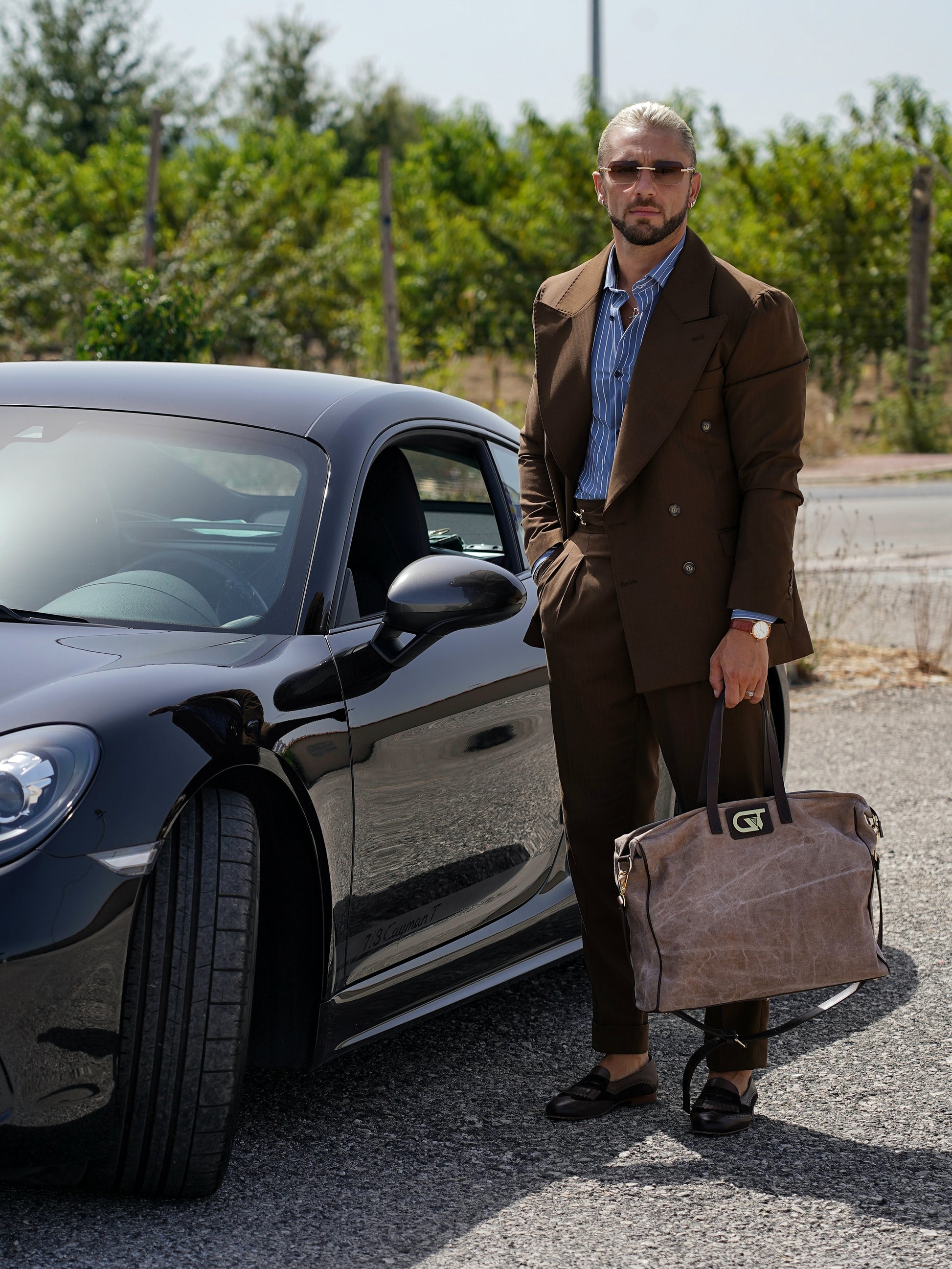 Abito Extensive doppiopetto petto a lancia colore cubano