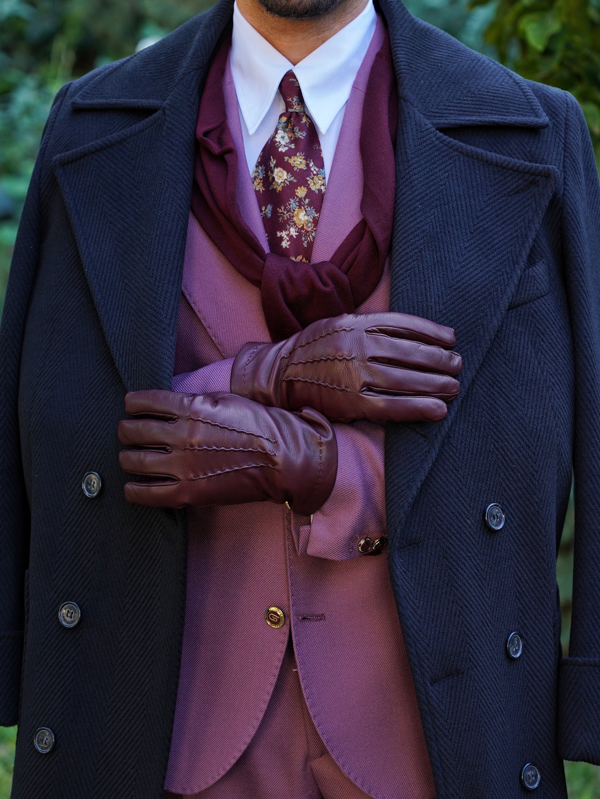 Cappotto Chesterfield Spigato Nero