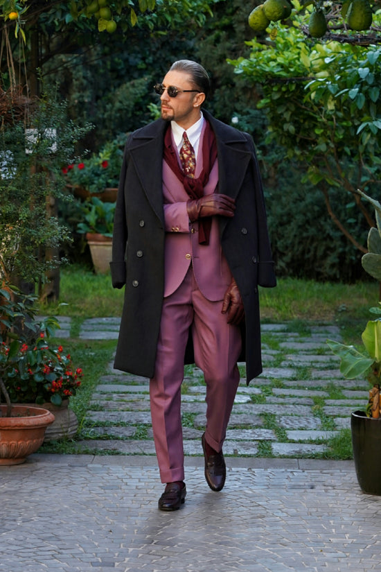 Cappotto Chesterfield Spigato Nero