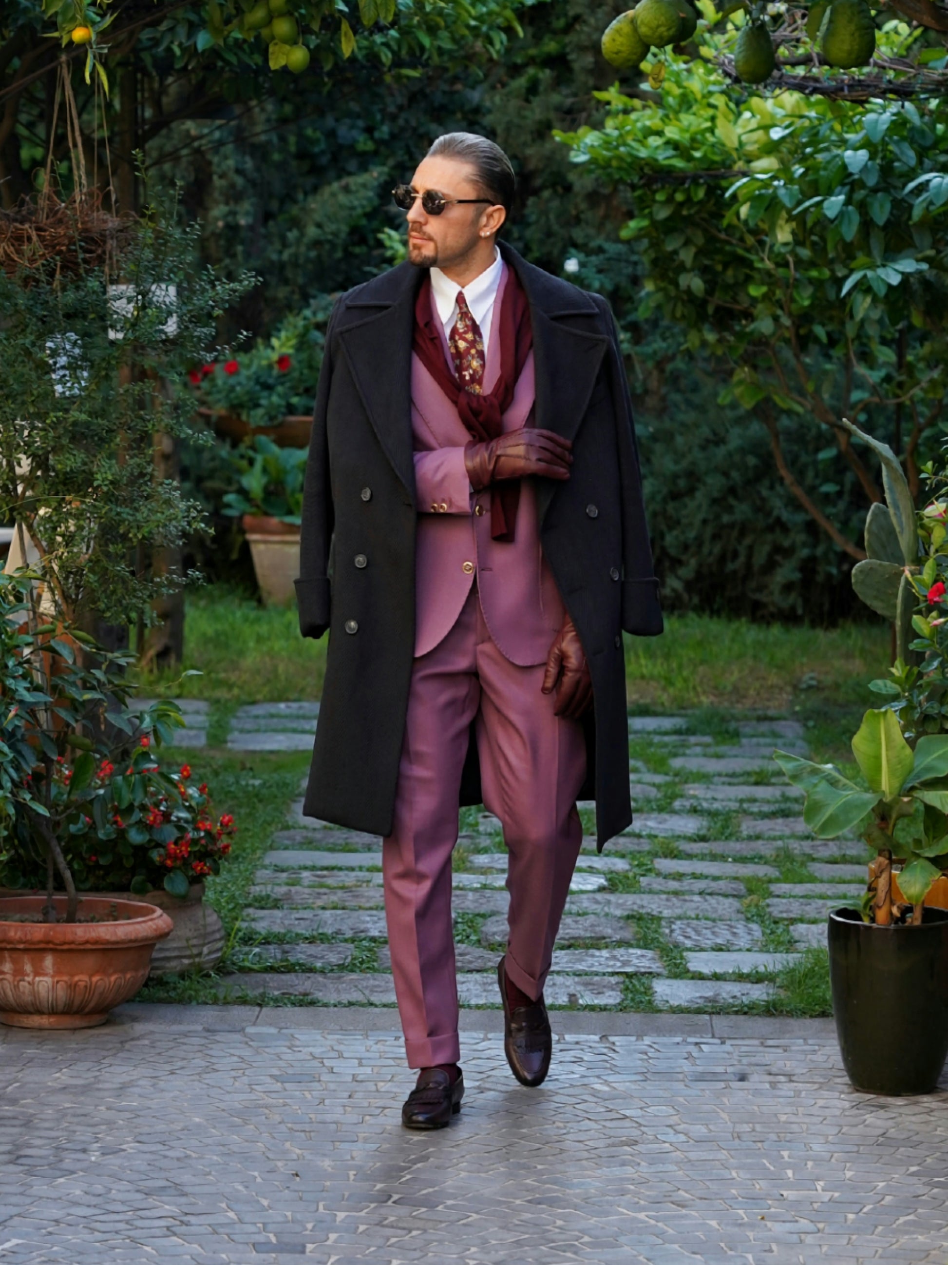 Cappotto Chesterfield Spigato Nero