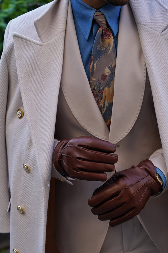 Guanto classic in pelle di capra cuoio