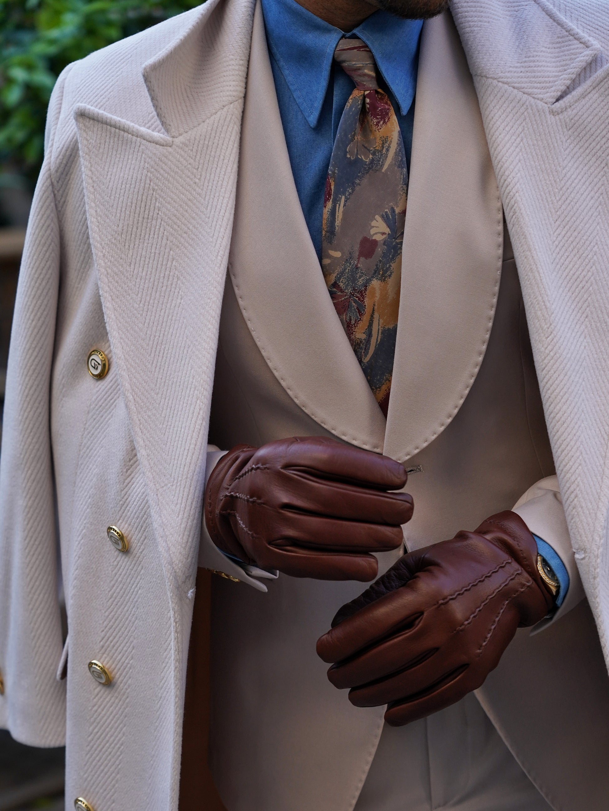 Guanto classic in pelle di capra cuoio