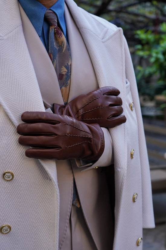 Guanto classic in pelle di capra cuoio