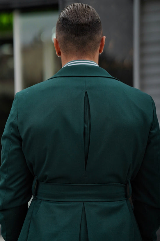 Giacca Safari verde con bottoni oro