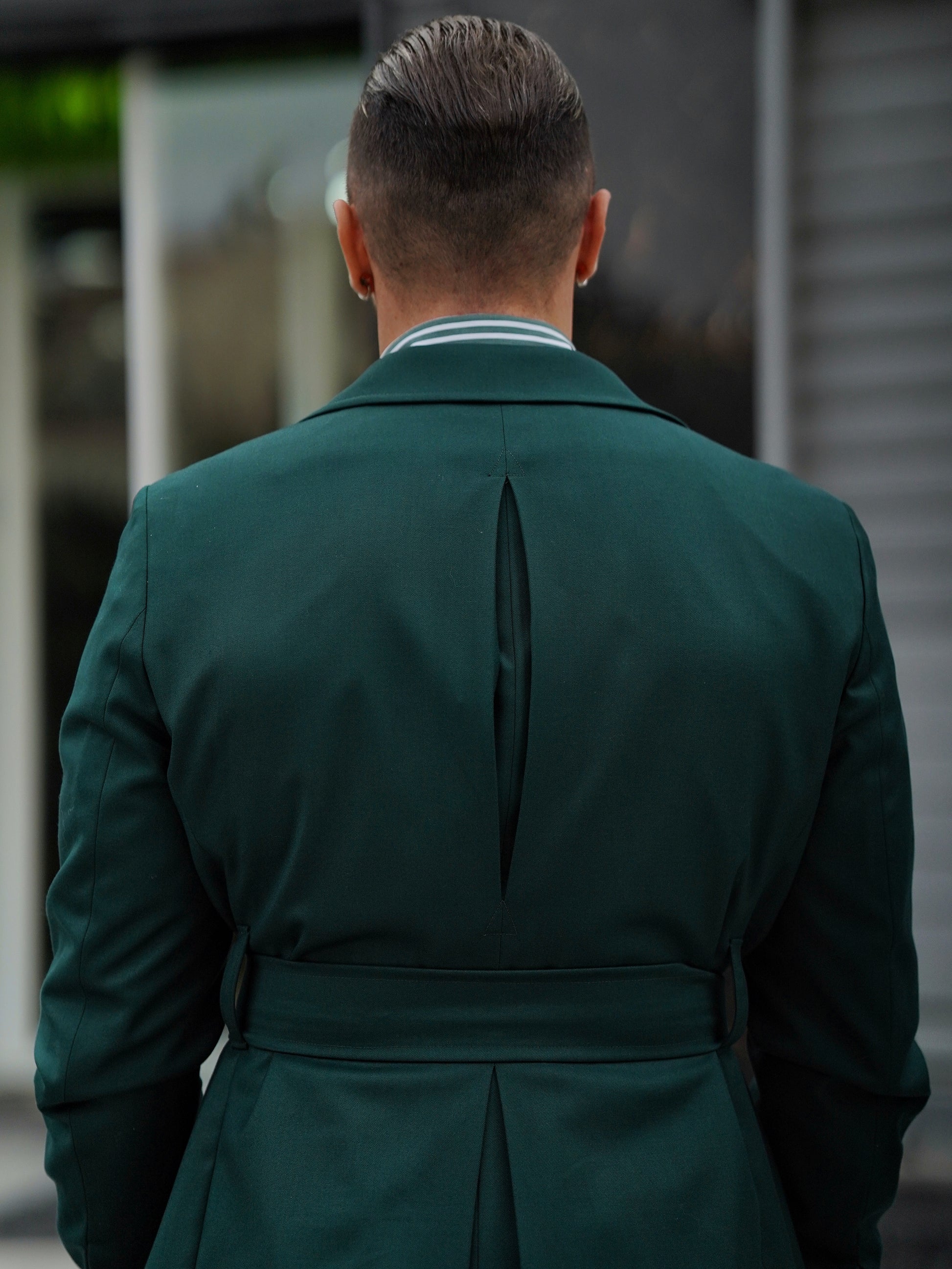 Giacca Safari verde con bottoni oro