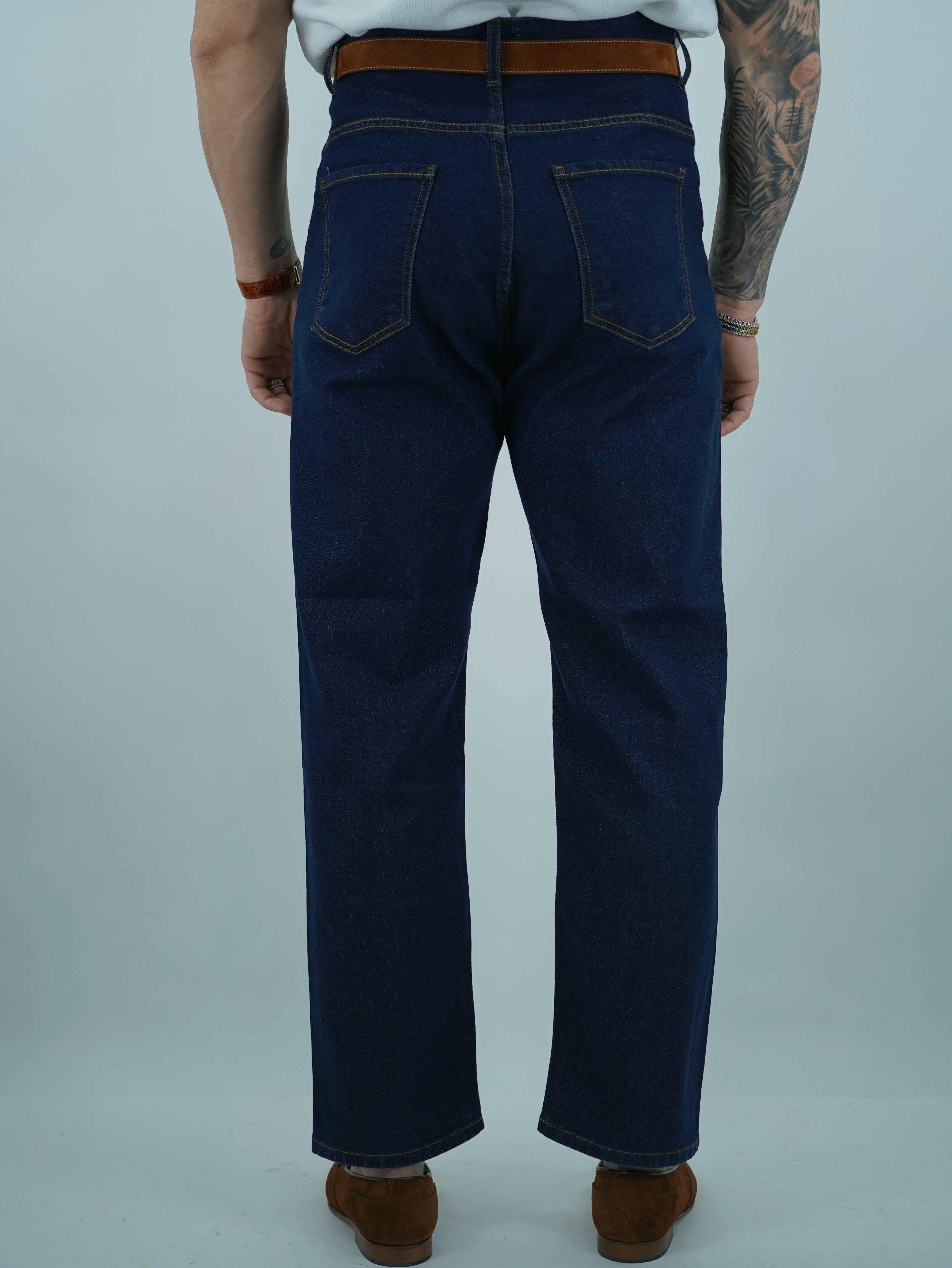 Jeans 80s a vita alta con passanti lavaggio 0 fondo ampio