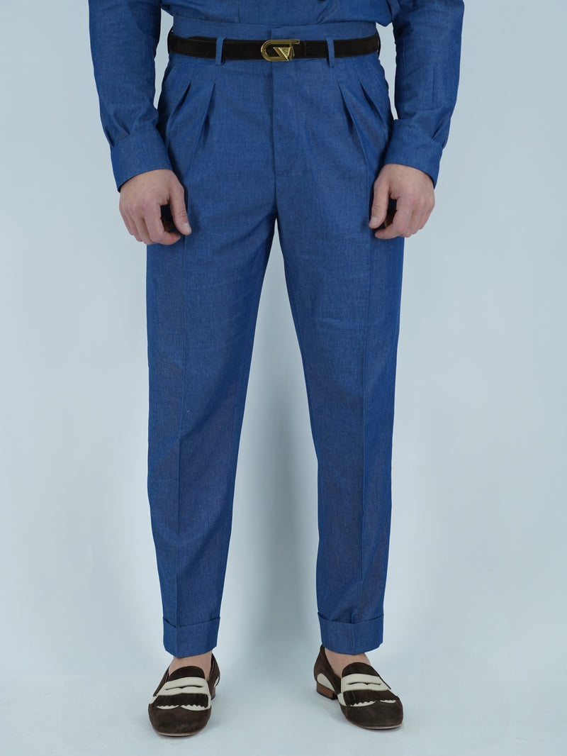 Gurkha con passanti effetto jeans lavaggio scuro