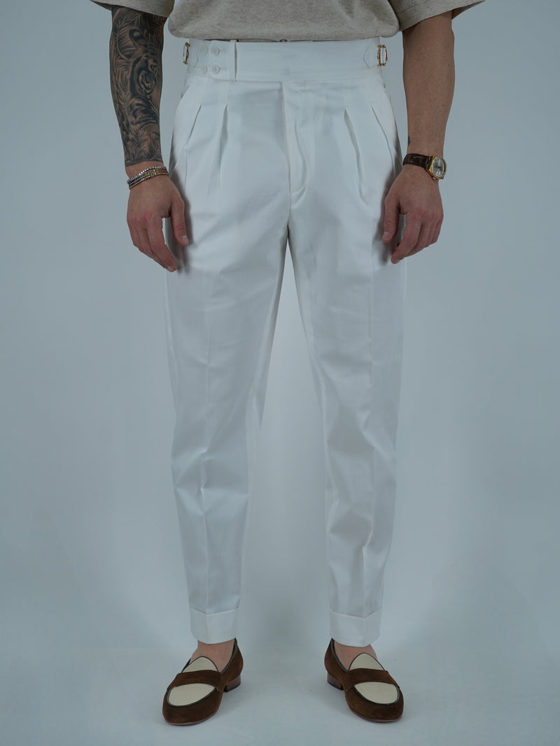 Gurkha Bianco Santorini con 4 bottoni e fibbie stringenti laterali