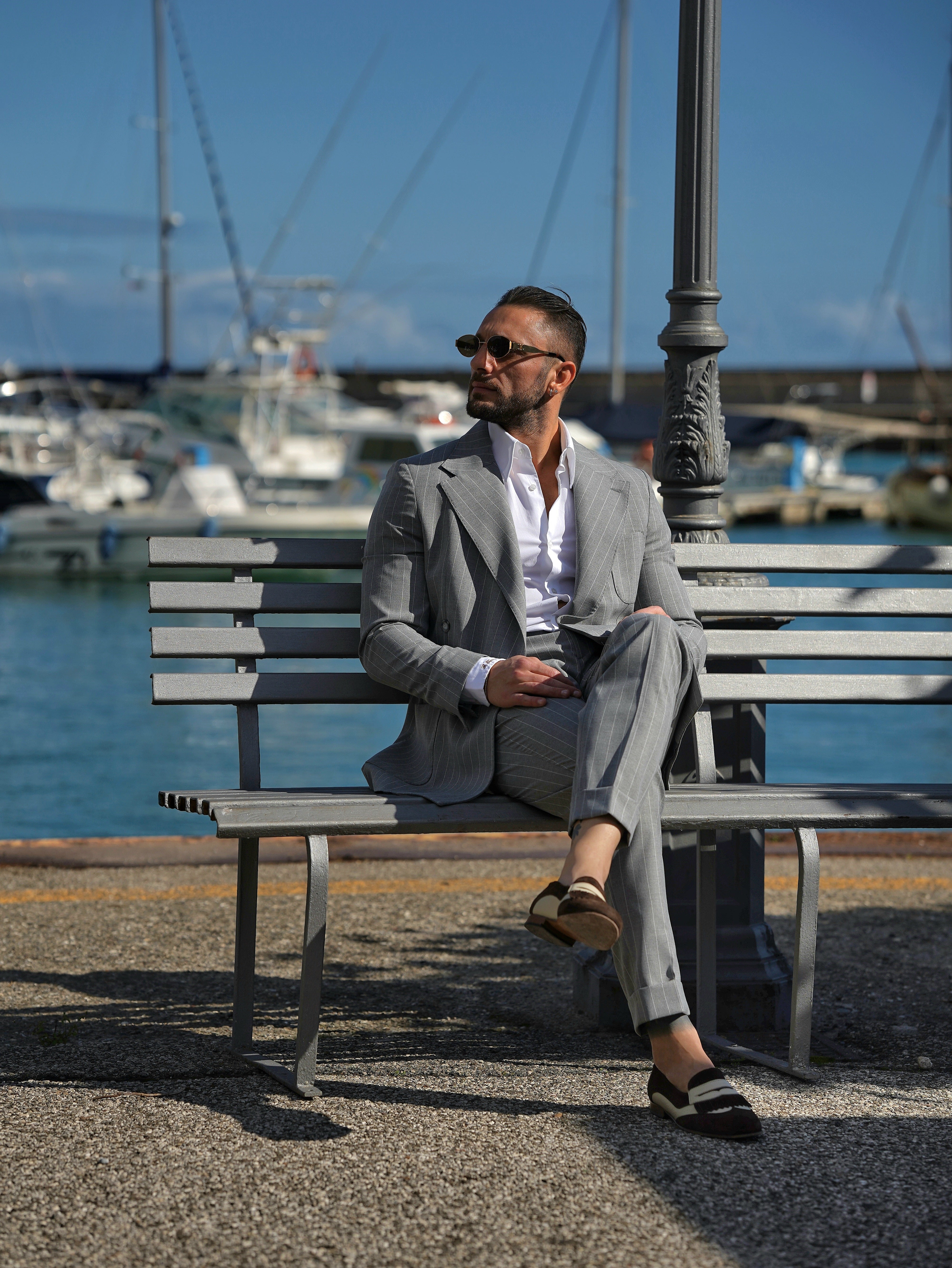 Abito harmonious doppiopetto petto napoli grigio gessato