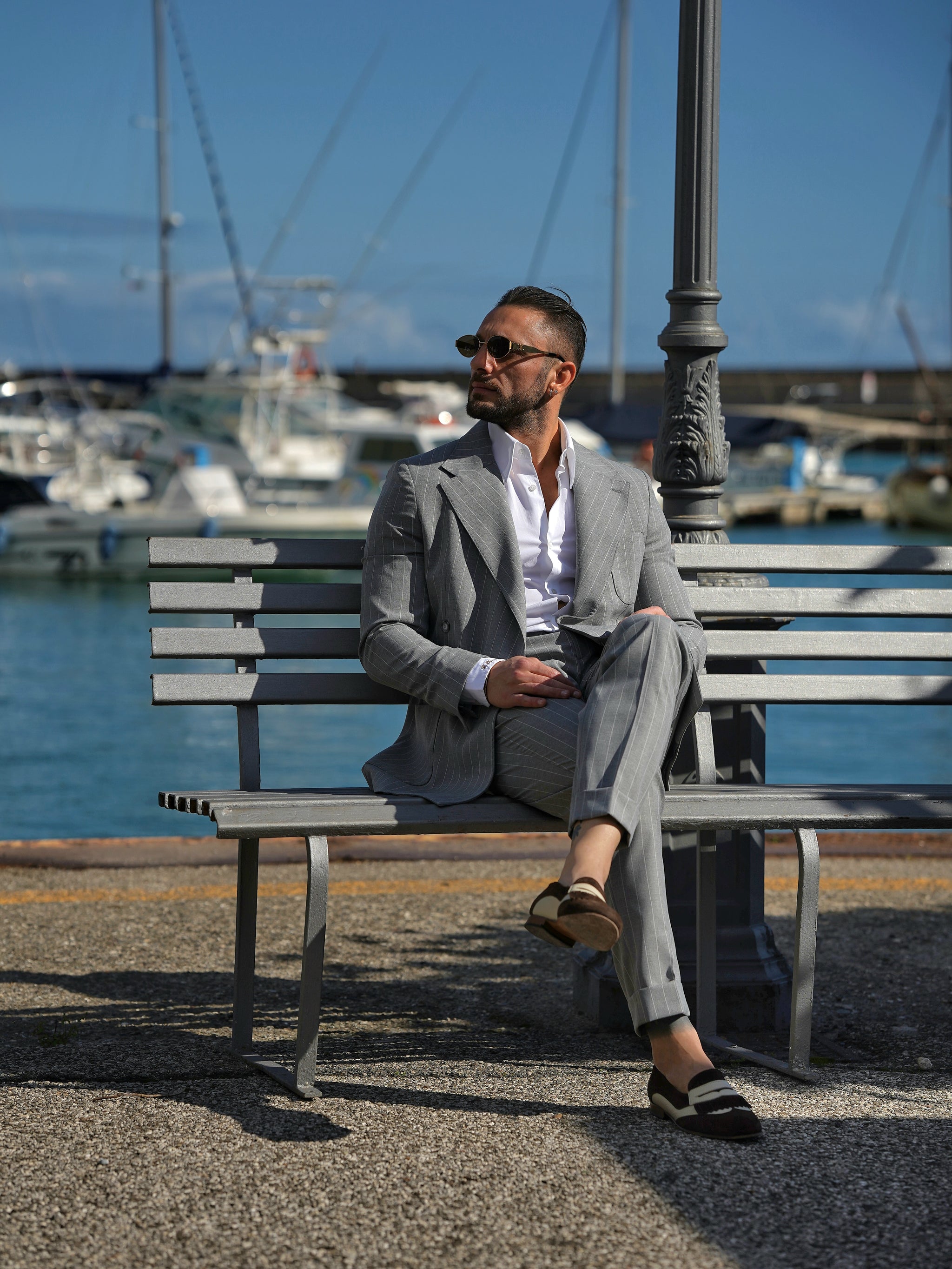 Abito harmonious doppiopetto petto napoli grigio gessato
