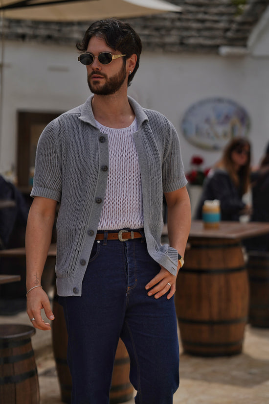 Camicia forata grigio fumo