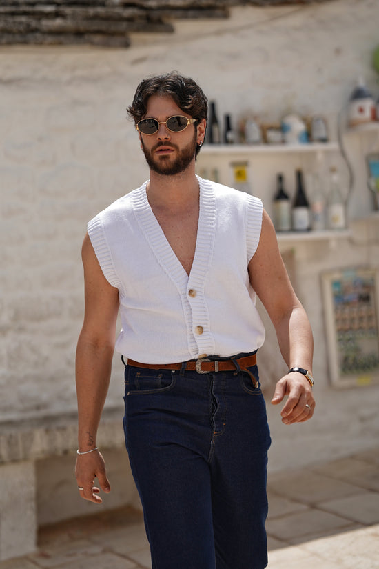 Gilet smacchinato bianco