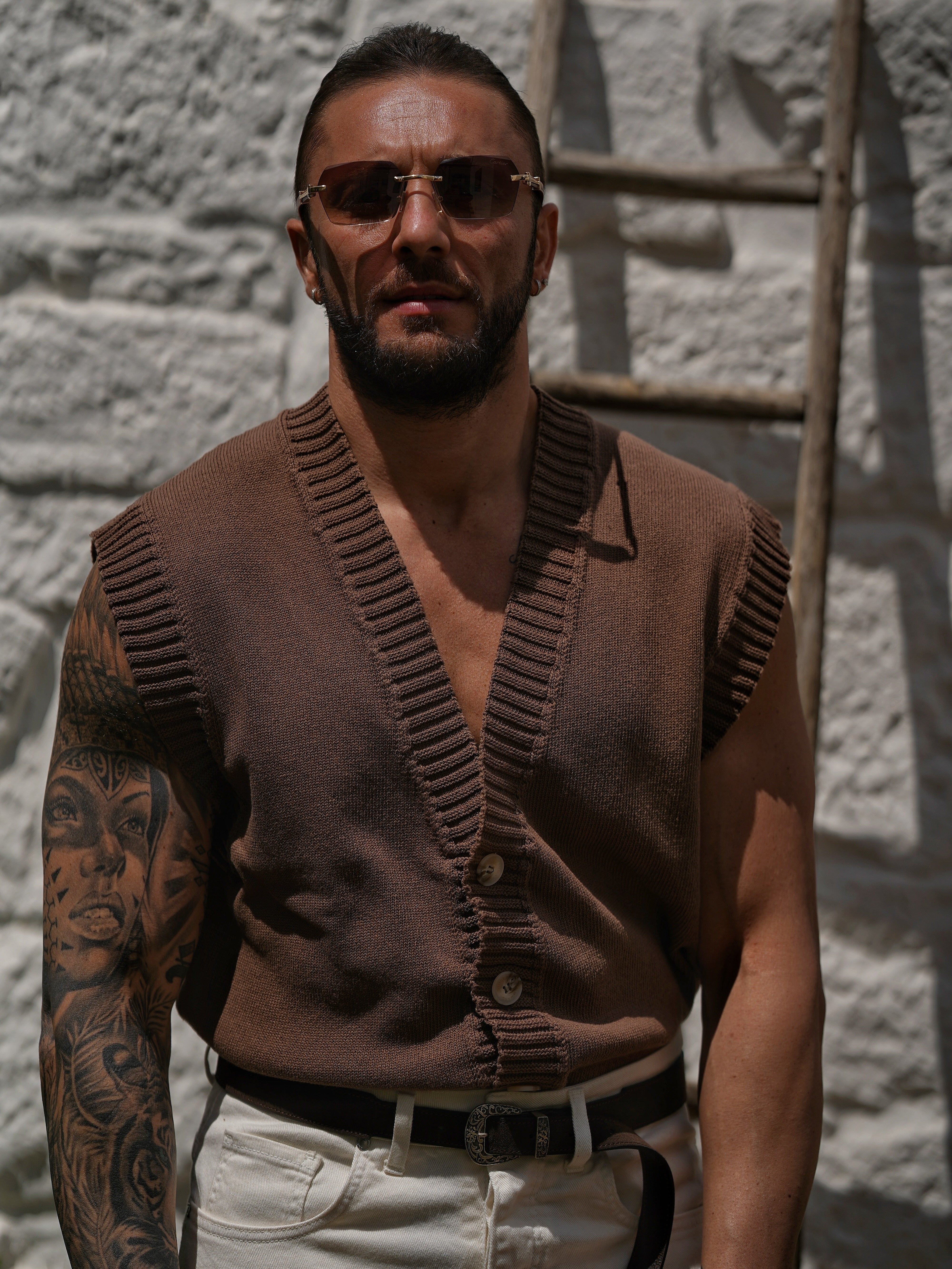 Gilet smacchinato quercia