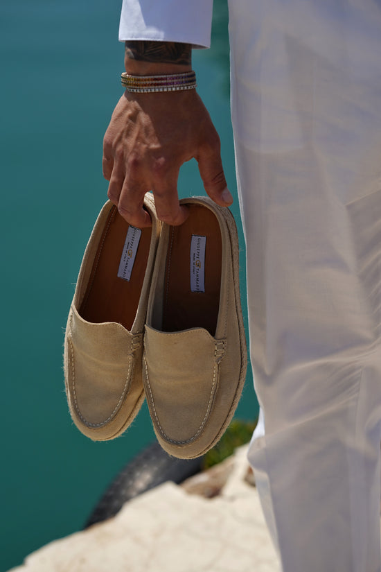 Sabot in pelle scamosciata beige