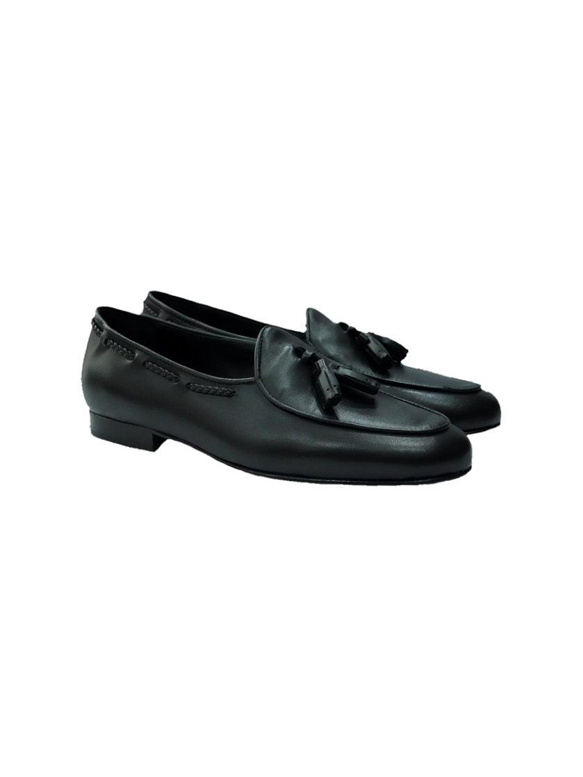 Mocassino nero con nappina