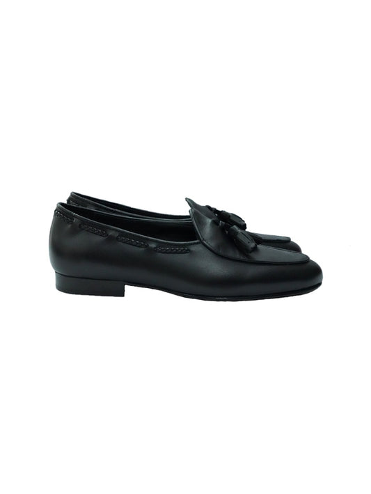 Mocassino nero con nappina