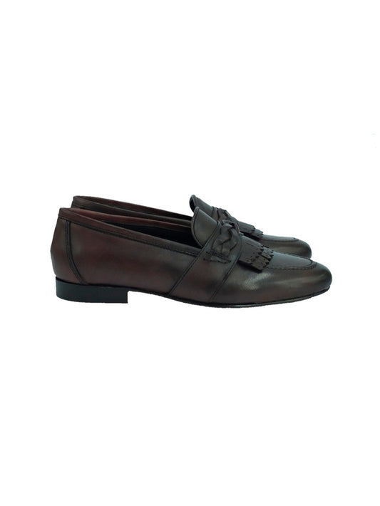 Mocassino treccia bordeaux