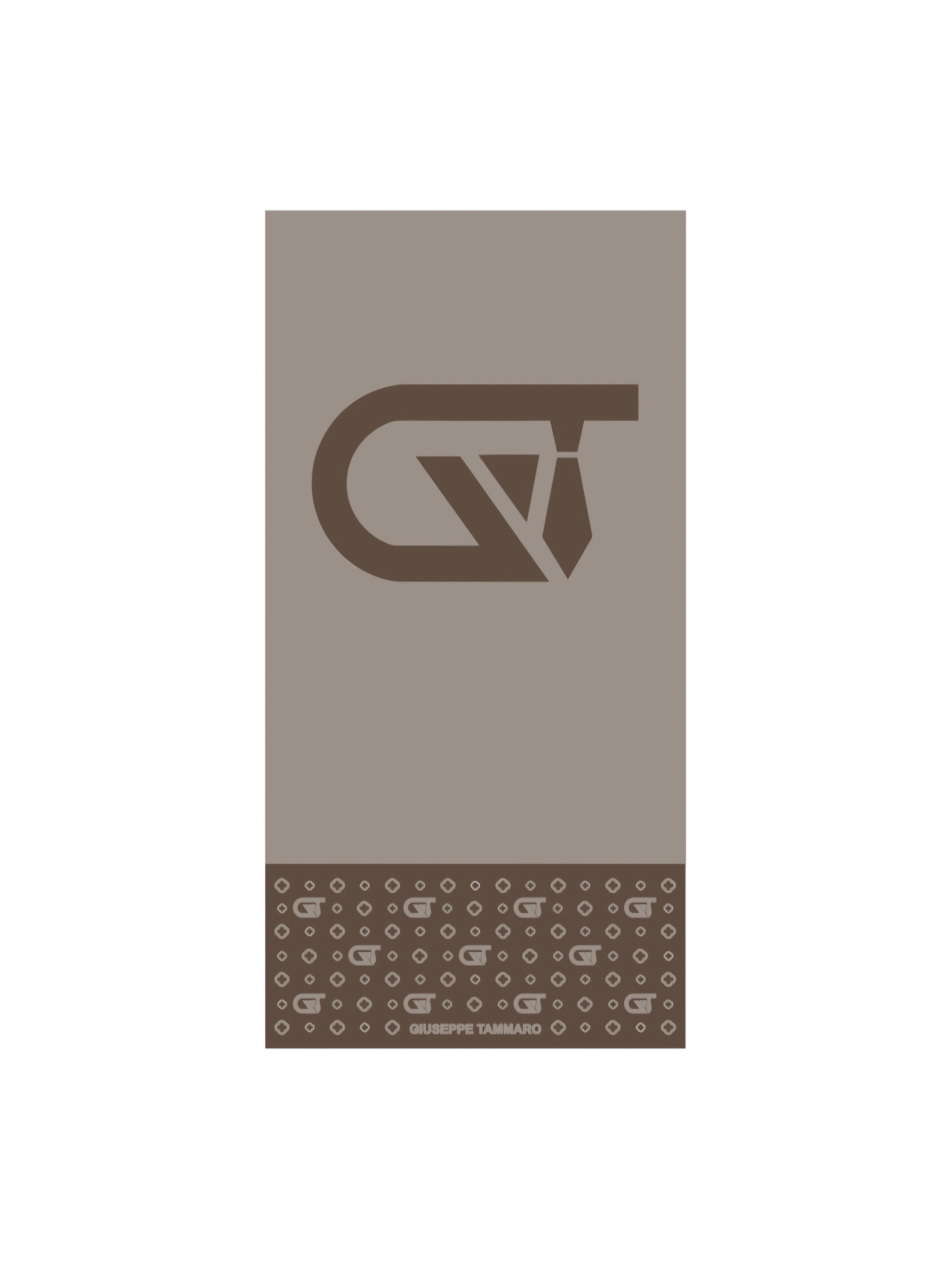 Telo mare monogram 180x90cm in microfibra fango/moro